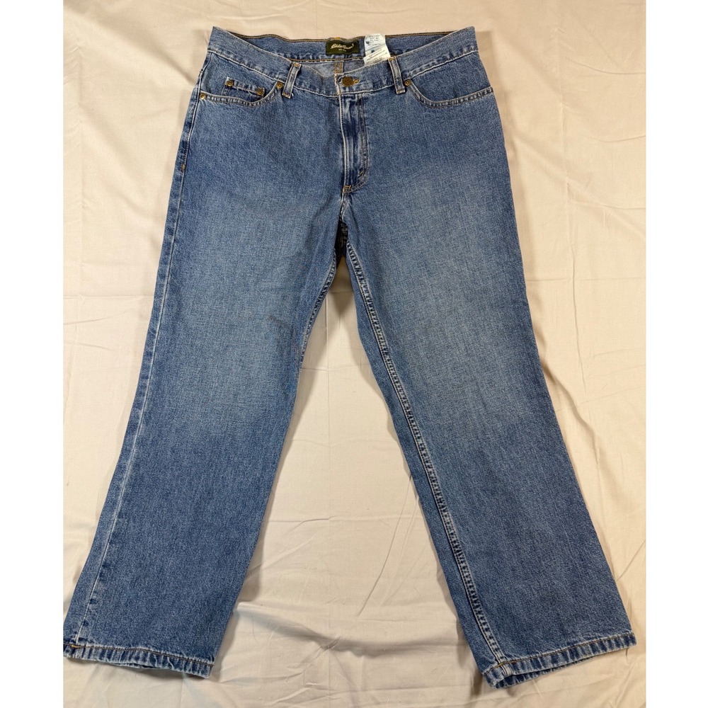 Eddie Bauer Womens Size 12 High Rise Straight Leg Jeans Medium Wash Blue Cotton